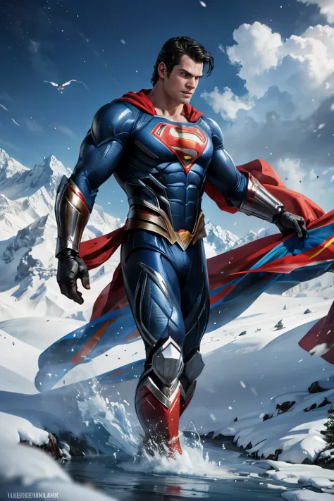 a close up of a superman standing in front of a snow, transformers cinematic universe, wojtek fus, hq 4k wallpaper, transformers...