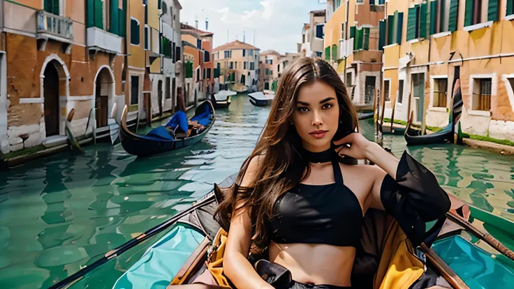 Influencer-Model, breathtakingly beautiful, Besuch in Venedig