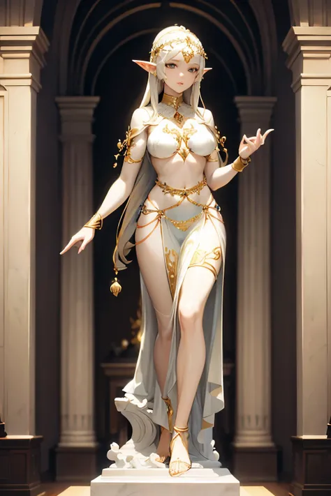 marble statue of a beautiful elf goddess