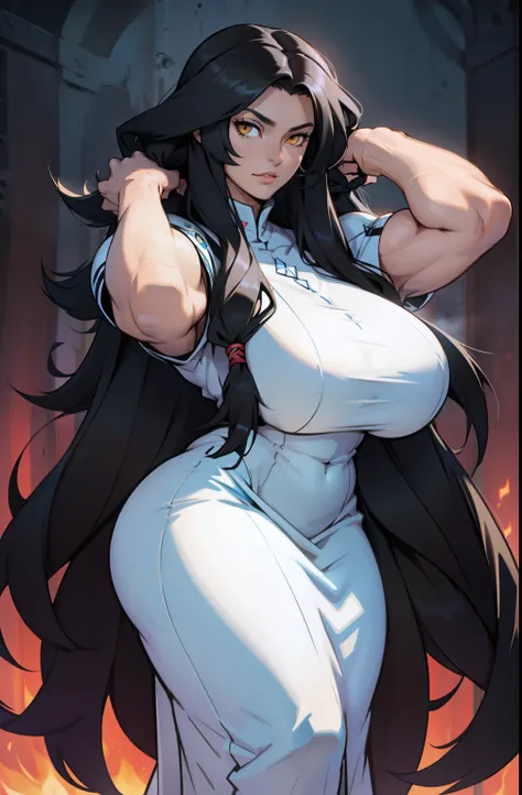 very long hair very long hair very long hair black hair yellow eyes muscular woman huge breasts very long hair very long hair very long hair 