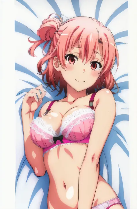 Yuigahama Yui , Body pillow , light pink lace bra,pink panties,NSFW,