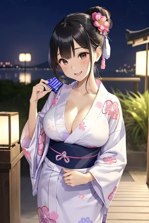 highest quality、High resolution、detailed background、beautiful and detailed face、beautiful and smooth skin、skin texture、Tokyo Bay、From the pleasure boat、night view、firework、
cute10代の美少女、(two beautiful girls:1.5)、(huge breasts:1.2)、perfect body line、emphasiz...