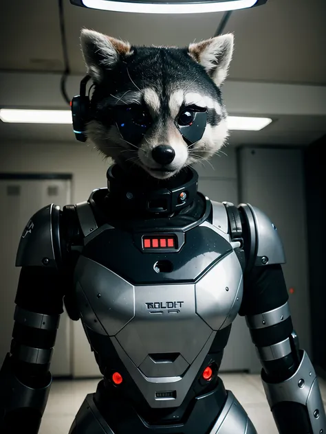 Robotic futuristic raccoon 