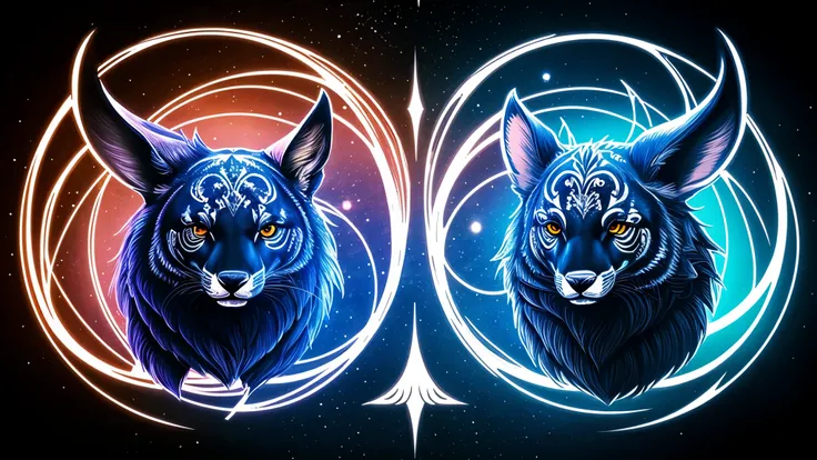 Create symmetrical animals and creatures。