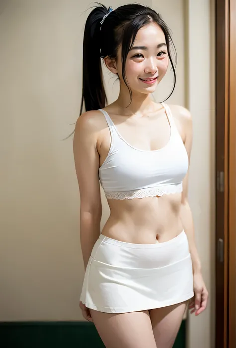 real photos、Highest imYear quality、Beautiful woman、beautiful thighs、beautiful face、real imYear、federal army uniform uper mini skirt、white panties、ponytail、Yuriko Yoshitaka、16Year日本人女性、Mrs. Bowe、pretty girl、white pantiesーが丸見え、1６Year、（white pantiesー:1.3）、sup...