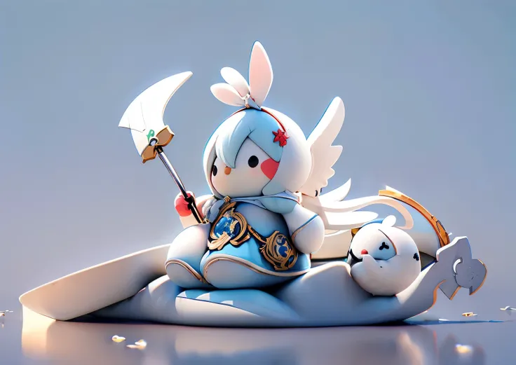 Pato com espada katanna, melhor qualidade, 3d, fundo branco