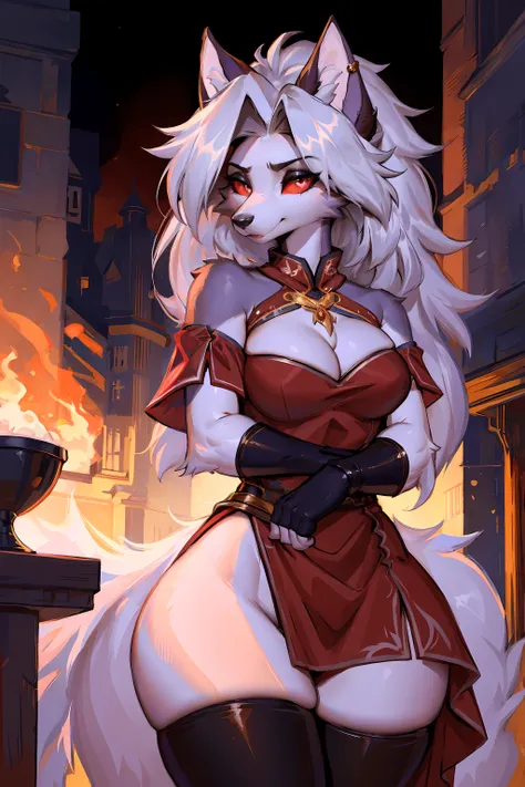 best quality,amazing,masterpiece,beautifully,super detailed,ultra high resolution,intricate details,Beautiful and detailed,detailed,8k resolution,(edge lighting),sharp focus,high contrast,red eyes,hairy,wolf girl,furry wolf girl, red clothes,cheongsam,flow...