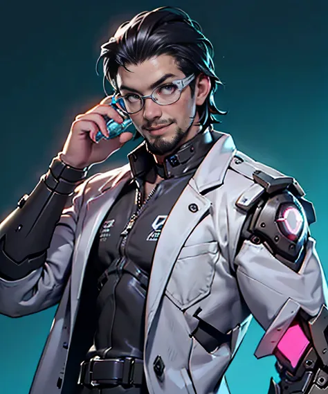 11:23(((best quality: 1.4))),(Mechanical eyes and fingers), (Gear Geek),(Eyes are machines),(Rabies),(super high quality),(Hyper-realistic 8K CG)、(middle-aged man有胡子),(There are technological elements on the clothes),(beard),(bad guy),Handheld experimental...