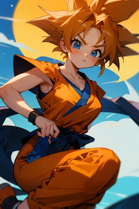 Cute girl, dressed as Goku from the Dragon Ball anime