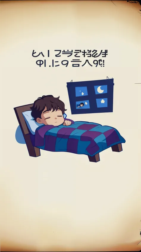 there is a cartoon picture of a boy sleeping in bed, sleeping, sleep, night - time, night-time, night time, sleepy feeling, at night time, good night, night, animation stills, Sweet dream, nights, animation stills, .. if only i could sleep, sleepy, asleep,...