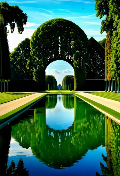 Parc de Sceaux, realistic, symmetry