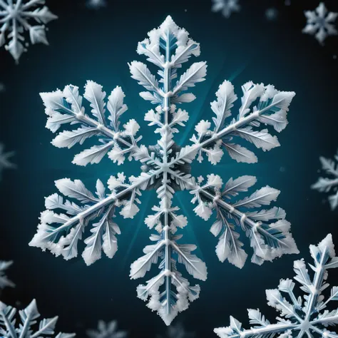 macro shot 1 snowflakes, maximum magnification, snowflake completely symmetry, photorealistic, high depth of field, a high resol...