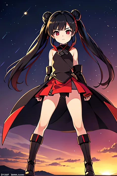 Anime, Girl, (((1girl))), (((Waifu, li meiling, li meiling Waifu))), (((Black Hair, twin bun hair style with pigtails)), ((Crimson Red Eyes eyes: 1.3, Upturned Eyes: 1, Perfect Eyes, Beautiful Detailed Eyes, Gradient eyes: 1, Finely Detailed Beautiful Eyes...