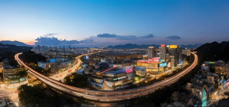 "Create a vivid image of “Internet City”,Neon-lit skyscrapers define future cityscapes, holographic billboard, and bustling streets. Imagine a city where technology meets bright colors，Create a dazzling visual spectacle. Capturing the essence of a bustling...