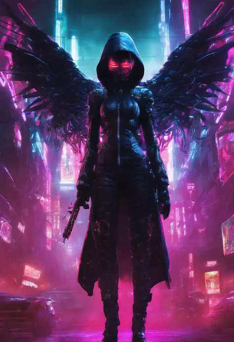 In a cyberpunk world where technology and darkness intertwine, Ana de Armas emerges as the enigmatic Angel of Death, known as the Witch of Steel. Her face, a blend of ethereal beauty and robotic precision, is a striking visage that reflects her dual nature...