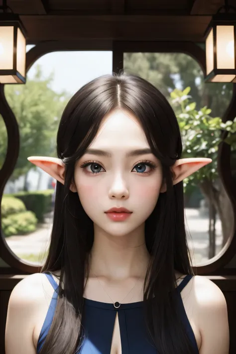 symmetrical face。beautiful woman。goblin