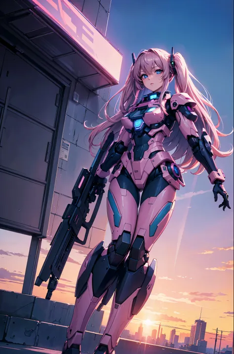 (best quality,4k,8k,highres,masterpiece:1.2),ultra-detailed, anime style, vapor wave aesthetic, mech, gundam, female mech:1.2, a...