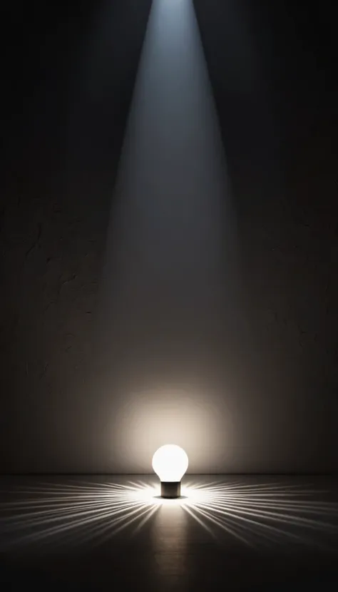 um fundo escuro com uma luz branca fraca iluminando estilo da arte realista