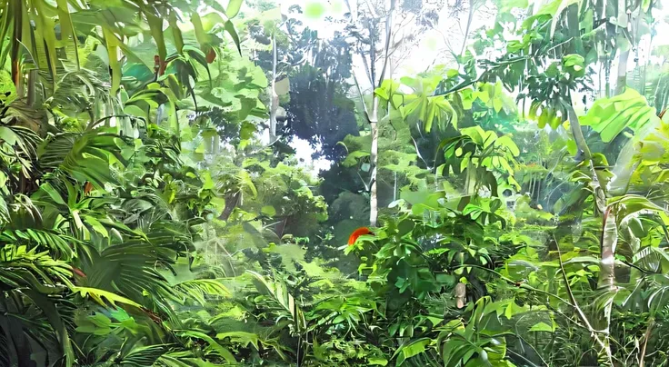  jungle in the background, Malaysian jungle, in the background is lush jungle, lush forest in the background, dense jungle, jungle clearing, with lots of vegetation, jungles in the background, on a jungle forest, in jungle forest peak, the jungle at the ba...