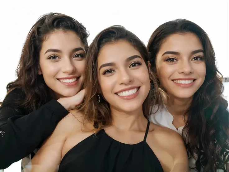 Coloque essas 3 pessoas sentadas na mesa de um restaurante de shopping ultra realista 