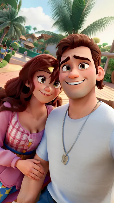 casal homem e mulher no estilo Disney Pixar, alta qualidade, melhor qualidade