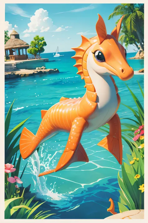 HD cute seahorse cartoon art