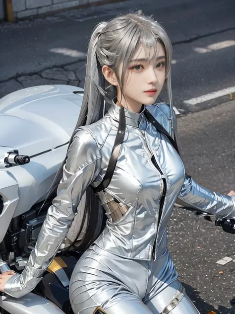  (realistic:1.5), 8k, Super delicate beauty, 1 girl, Complex motorcycle details, (short: 1.3), (highest quality: 1.0), (Super high sharpness: 1.0),（Beautiful and delicate depiction of eyes）,unreal engine:1.4, photorealistic:1.4, skin texture:1.4, masterpie...