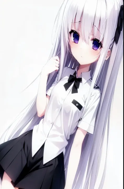 anime girl with long white hair and black and white dress, Beautiful anime high school girl, Anime visual of a cute girl, cute anime girl, anime girl with long hair, Smooth anime CG art, young anime girl, perfect white haired girl, anime best girls, (anime...