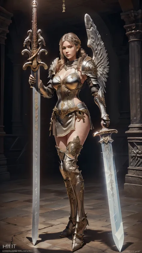 (5 Female Knights:1.3), armor girl, gorgeous female paladin, Bikini Armor Female Knight, Beautiful Female Knight, The Girl in the Knights Armor, Female Paladin, Beautiful Female Knight,(full body shots:1.8), (full-body standing image:1.8), valkyrie, (Front...