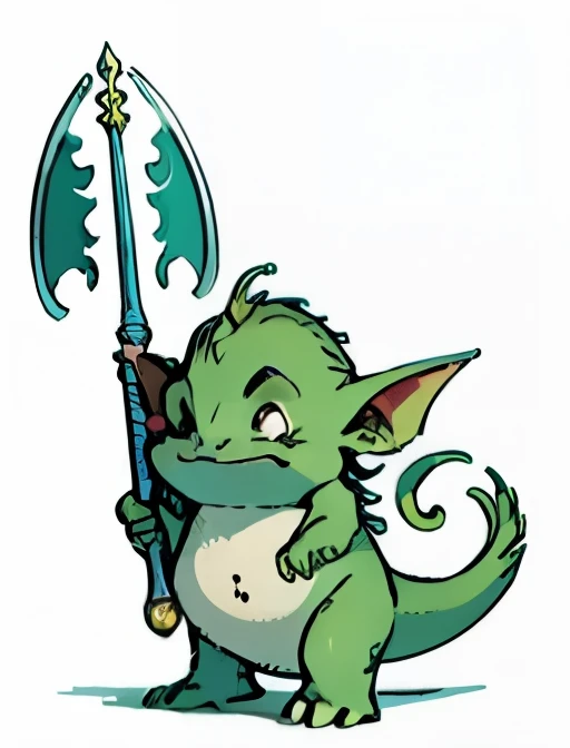 fantasy,plain background,,white background,character,monster,has a club,goblin,Miscellaneous Fish Character,front