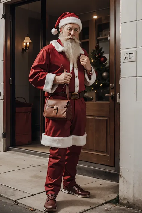 Santa Claus with a red bag 