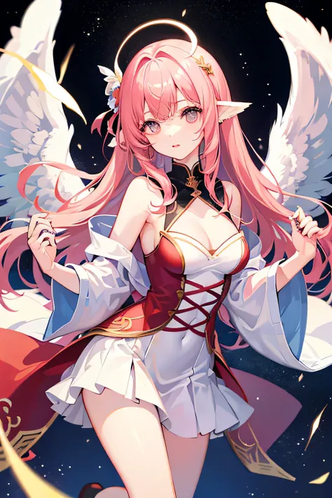 girl、Angel&#39;wing、堕Angel&#39;wing、両wing、Angelの指輪、High resolution、amazing background、A space with a fantastic atmosphere