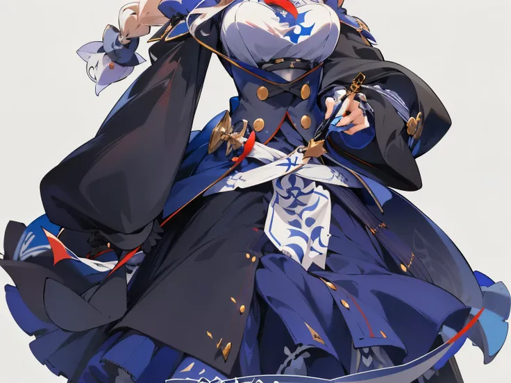 woman in dress with sword and hat, marisa kirisame, melancholy character, Lazurny Lane style, Kuchart Krenz key art feminine, official character art, from the video game Azur Lane, female anime character, art style of the guilty outfit, characters from Azu...