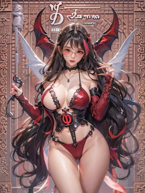 wonderful、（best illustrations）、8k UHD resolution、intricate details、highest quality、real、Super detailed、best writing、best shadow、soft writing、Ulutra HD、dungeon and dragon、cave、dungeon、necromancer、Natta、dark style、succubus、devil&#39;s daughter、bat wings、(((d...