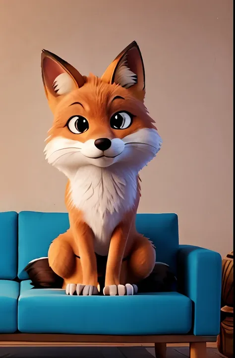 fox on a sofa