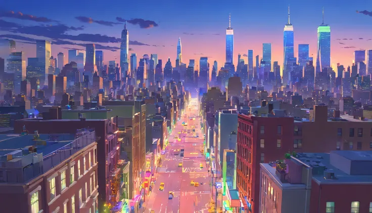 Animated view of new york city, USA