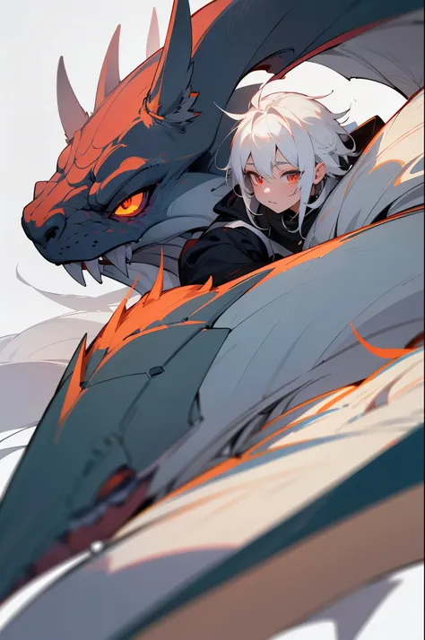  concept art by Shitao, Pisif，trending on artstation pixiv, Guviz-style artwork, Guviz, Guweiz on ArtStation Pixiv, young male anthro dragon，White scales，White hair，Close-up photos，Slightly fat）