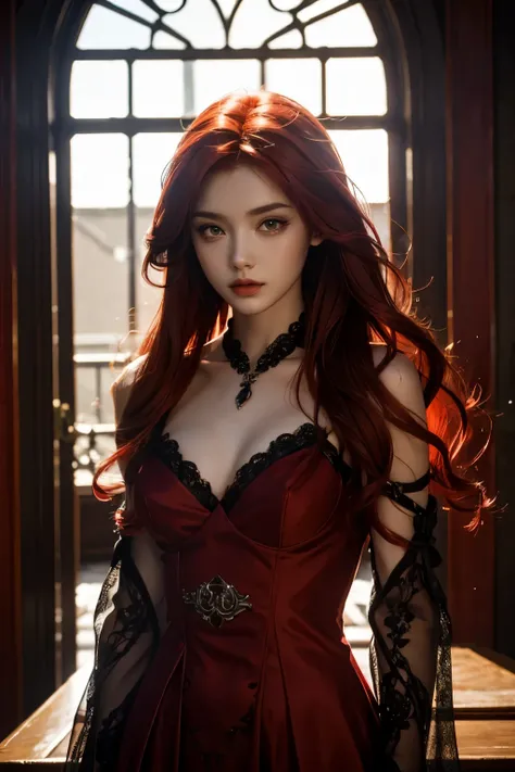 beautiful red hair demon princess