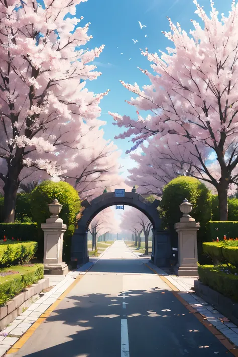 The spring breeze is blowing，Floral fragrance overflowing，The entrance to the park is already full of flowers，Announcing the arrival of spring。