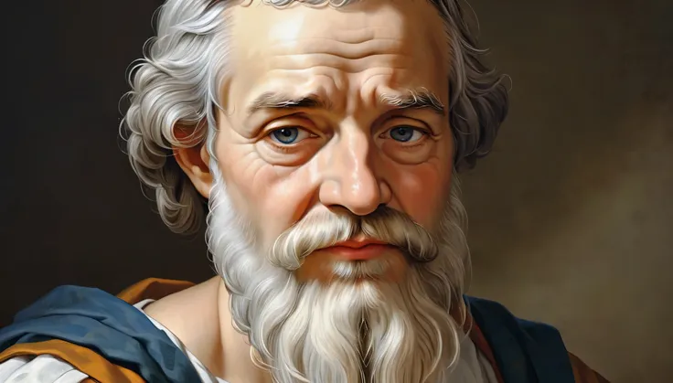 best quality,ultra-detailed,realistic portrait of epictetus, stoic philosopher, with a serene expression and a wise gaze, finely...