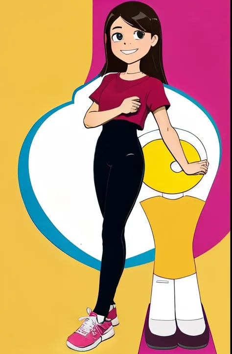 cartoon woman in full body for 9 year old girl homework