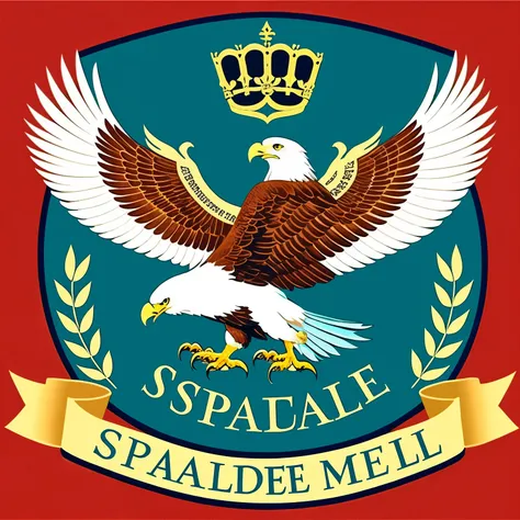 Create an image featuring an eagle shield, with the Spanish inscription "BANDA DE MUSICA 2 DE APRIL" written at the top in its original form, an "2A" name in the eagles center, and the lower part bearing the word "TUMUSLA" also in its original Spanish scri...