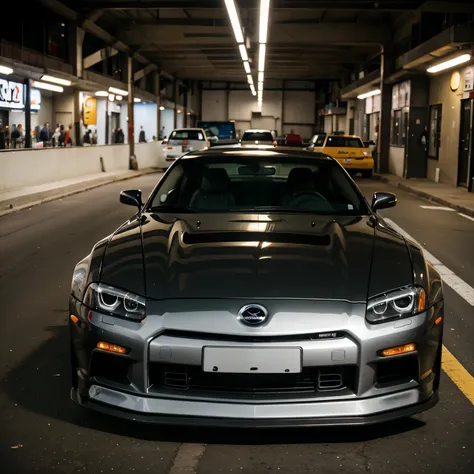 Criar wallpaper Full hd para celular com um carro Nissan 240 sx com nome doku na lateral, e com os carros do velozes e furiosos em nova york