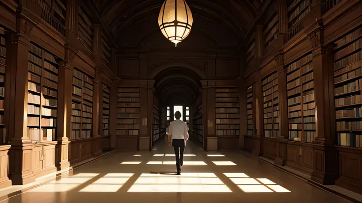 Upon entering the library, Adrian was greeted by an endless corridor of shelves filled with banned books. He advanced, ignoring the warnings whispered through the pages of the books, until he reached the deepest room. There, he discovered an ancient grimoi...