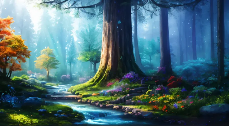 masterpiece, 最high quality, high quality,very detailed CG unity 8k wallpaper, Enchanting and dreamy scenes in a fantastic forest, towering tree々and, glowing mushroom, and the hidden fairy glen, Create a mysterious and enchanting feeling, art station, digit...