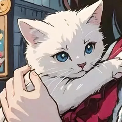 anime girl holding a white Cat in her arms, anime Cat, anime visual of a cute Cat, realistic anime Cat, white Cat girl, white ( Cat ) girl, anime Catgirl, beautiful anime Catgirl, cute anime Catgirl, Catgirl, Ahri, sora as a Cat, very beautiful anime Cat g...