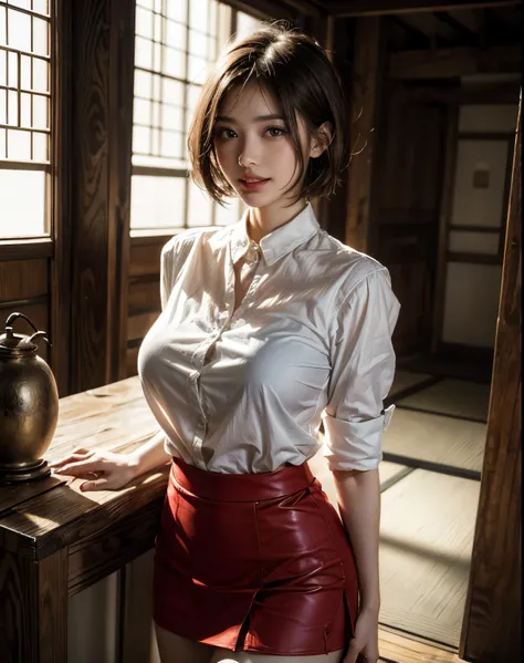 soft light, (((short hair:1.3), short bangs, Floating hair NovaFrogStyle)), ((The ultimate beautiful Japanese wife)), 20th generation, detailed eye, (Big eyes:1.3), lip details, very detailed目と顔, beautifully detailed nose, detailed and beautiful eyes, long...