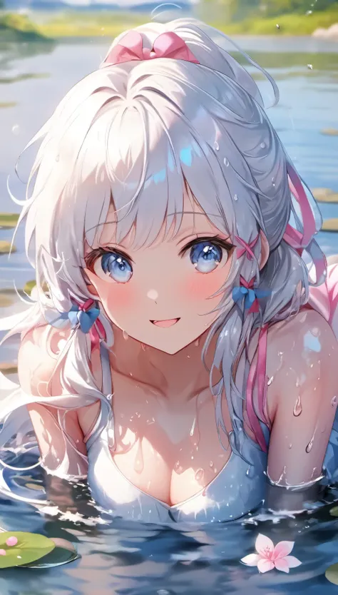 ayaka, wet, soaking, (best quality,4k,8k,a high resolution,tmasterpiece:1.2),ultra - detailed,(actual,realistically,realisticall...