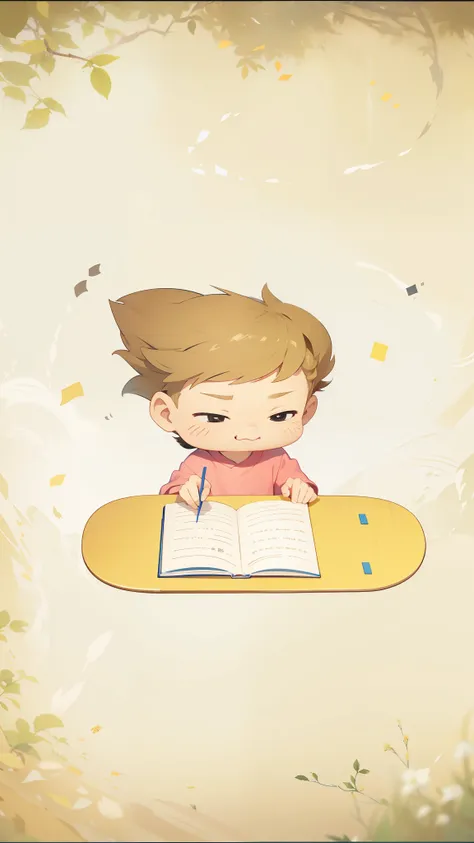 Close-up of a man sitting on a skateboard with a book, 尝试study, 动画插画style, Hand drawn animation, study, childrenbook pictures, Hand drawn animation, student, read a book, Two-dimensional animation, 2 animation, 😃😀😄☺🙃😉😗, cute cartoon, style, try reading