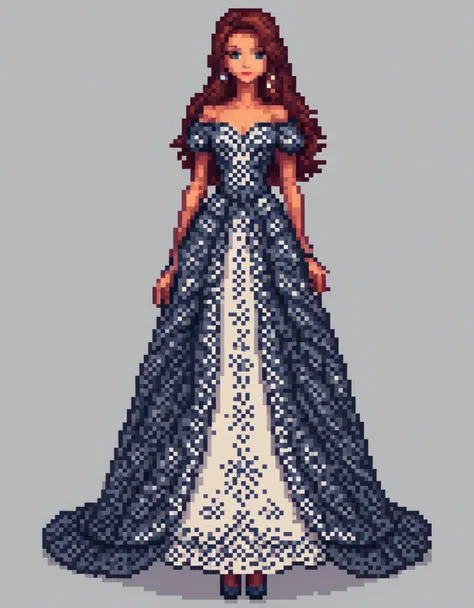 in style of Pixel art, a dress, full body, beautiful detailed